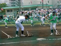 7月6日 土浦市民球場グランド整備（土浦湖北高等学校）