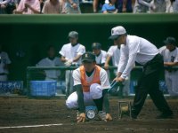 7月6日 土浦市民球場グランド整備（土浦湖北高等学校）